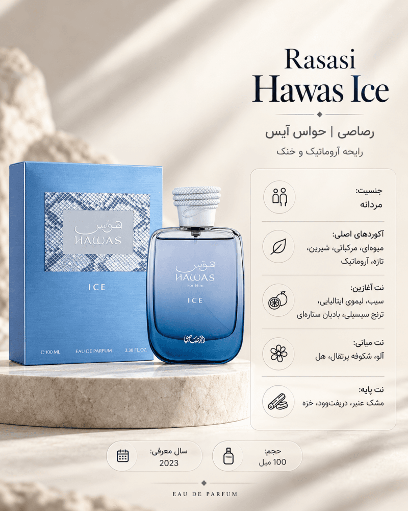 ادکلن مردانه رصاصی Hawas Ice