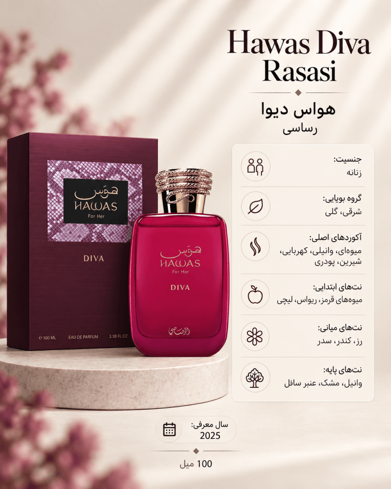 ادکلن زنانه رصاصی Hawas Diva