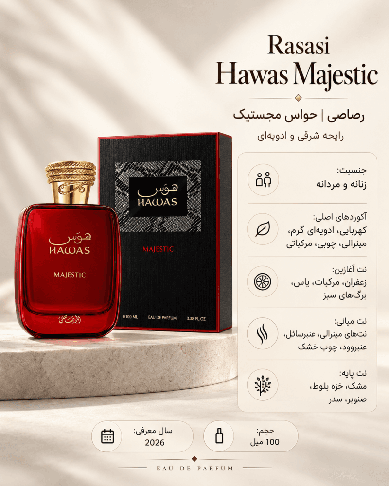 ادکلن یونیسکس رصاصی Hawas Majestic