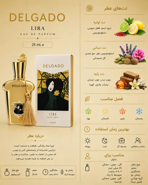 ادکلن دخترانه دلگادو Lira زنانه