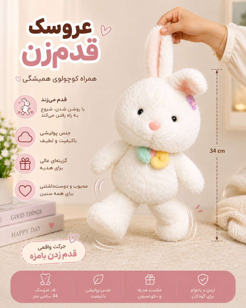 عروسک خرگوش دونده کد 429090