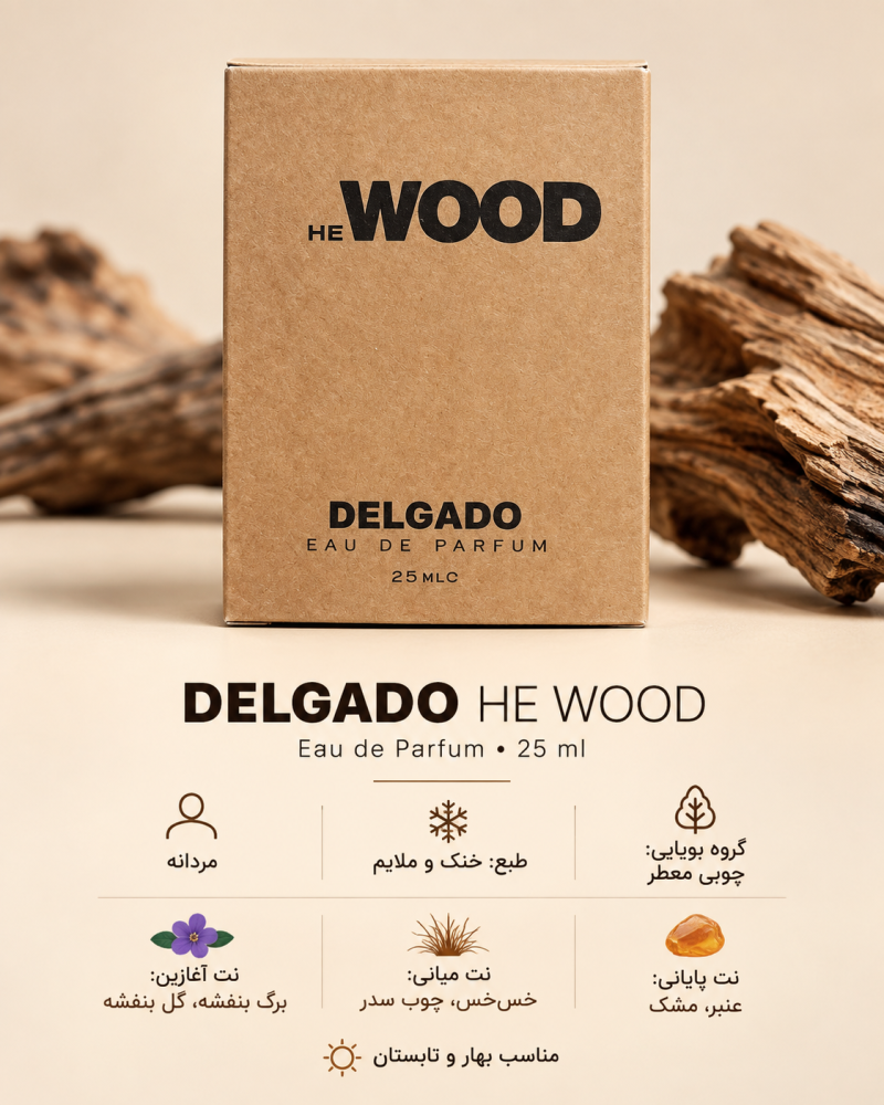 ادکلن مردانه دلگادو He Wood